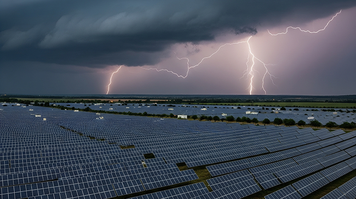 Protecting Our Solar Future: How AI is Revolutionizing Lightning Risk Assessment for Solar Farms Solar Farm lightning
