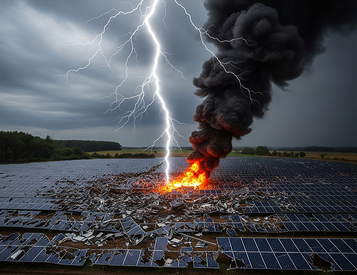 Protecting Our Solar Future: How AI is Revolutionizing Lightning Risk Assessment for Solar Farms Solar catastrophic failure