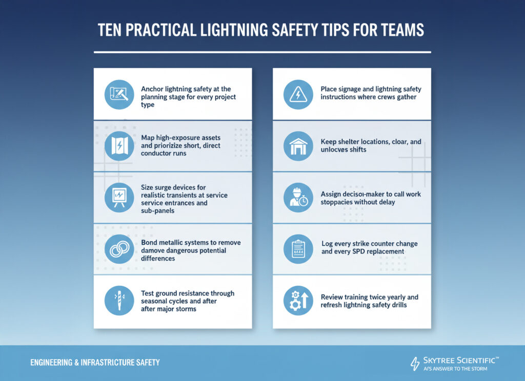 Ten Practical Lightning Safety Tips for Teams​